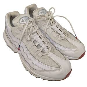 NIKE Air Max 95 USA 2018 Lace Up Genuine Leather White Men's Size 8.5 AQ7981-100